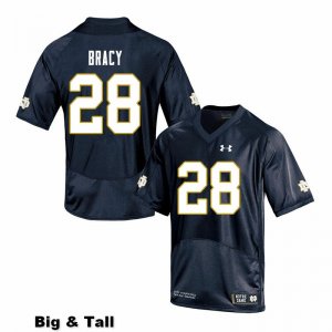 Notre Dame Fighting Irish Men's TaRiq Bracy #28 Navy Under Armour Authentic Stitched Big & Tall College NCAA Football Jersey OCJ1299QF